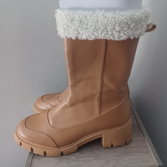 Cape Robbin Faux Leather Sherpa Top Boots Wmns Sz 10 LAST CHANCE - Picture 2 of 10